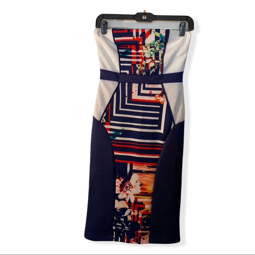 Bailey blue strapless dress